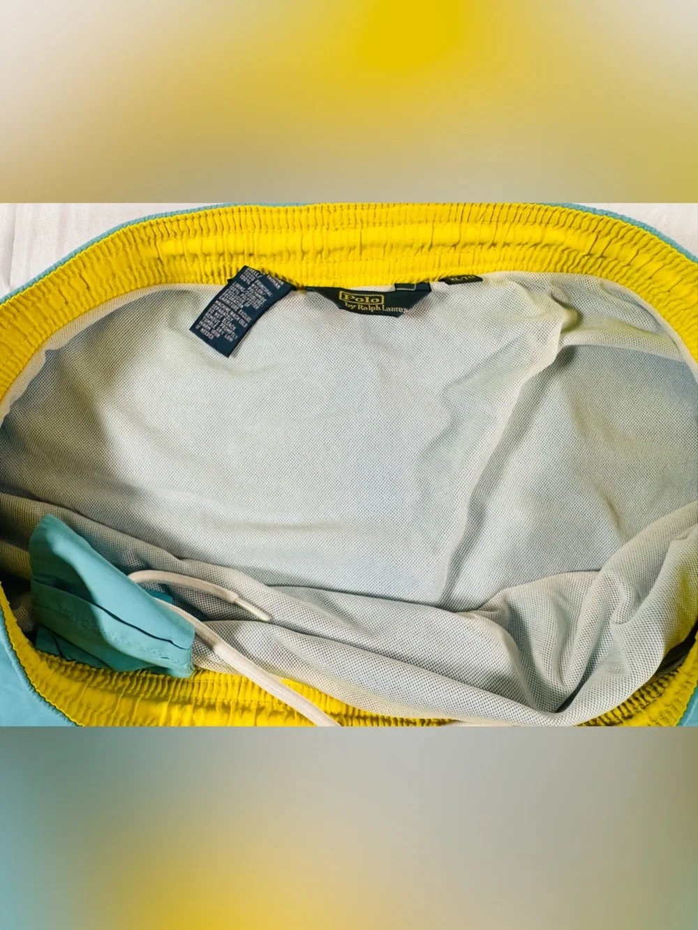 Polo by Ralph Lauren Bright Yellow Swim Trunks with Navy Label